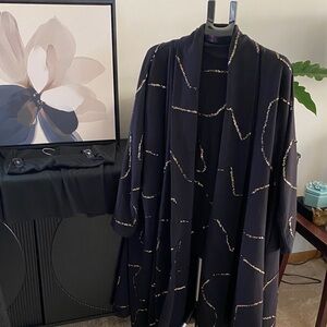 Vintage 3 Piece Black Jacket and Tunic with Gold Sequins Accents and Skirt